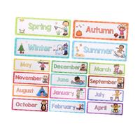 Happyyami 16 Pezzi Carte Flash Mensili e Stagionali Inglese per Didattici per Educazione Casa e Vocabolario e Competenze Linguistiche
