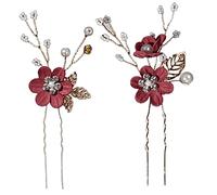 Happyyami 2 Pezzi Canta per per copricapi da sposa spose fermaglio per da sposa Tornante nuziale fiore tu mer fascia da sposa decorazioni per per le donne lega
