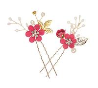 Happyyami 2 Pezzi Canta Per Per Copricapi Da Sposa Tu Forcina Per Da Sposa Semplice Addio Nubilato Essere Bobby Decorativo Tornante Accessori Fiori Francese Tessuto Rosy