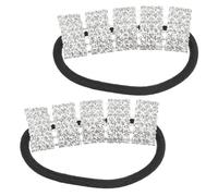 Happyyami 2 Pezzi Fascia con Elastici per Cristallo Accessori per Acconciature Feste e Cerimonie per Ponytail e Bun Facile Rimuovere Segni Sui