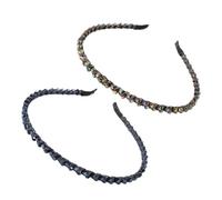 Happyyami 2 Pezzi Hoop in Lega Cristalli Gruppo Musicale Fasce Per Accessori Banda Per Buio Di Moda Gemme Blu Donna Ab Copricapo Da Sposa Nuziale Tiara Femminile