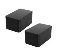 Happyyami 2 Pezzi Scatola Metallo Rettangolare Piccola con Coperchio Contenitore Stagno Nero Conservazione Erbe Dolci Ufficio e Viaggio