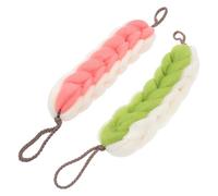 Happyyami 2 Pezzi Strofina la posteriore e vacilla Spazzola da bagno schiumogena luffa indietro spugne per il bagno strofinaccio lungo asciugamano da bagno per la pelle del corpo
