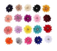 Happyyami 20 Pet Collar Flowers in Cloth With Rhinestone Lightweight Dog Flower Charms For Puppy Cat Grooming And Daily Wear Accessories