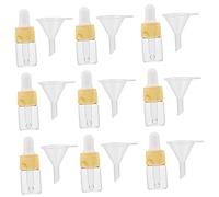 Happyyami 20 Pezzi Bottiglie Contagocce con Imbuti per Essenziali Profumi e Lozioni Design Trasparente e Resistente Riutilizzabili e Perdite