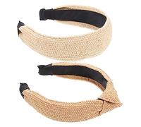 Happyyami 2pezzi Fasce in Rafia Per Capelli Copricapi in Rafia Per Feste Di Cerchietti Intrecciati Fascia Decorativa Resistente Allo Sbiadimento Per Occasioni Speciali e Uso Quotidiano