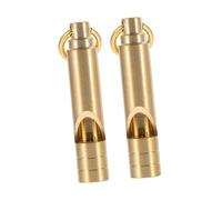 Happyyami 2pezzi Fischietto Retrò in Ottone Fischietto Da Competizione in Ottone Da Arbitro Compatto Ciondolo in Per Uso All Aperto