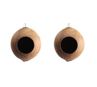 Happyyami 2pezzi Nido Guscio Di Cocco Per Uccelli e Piccoli Animali Domestici Rifugio Naturale Per Criceti e Scoiattoli Decorazione Per Giardino e Casa Design Artigianale e Confortevole