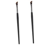 Happyyami 2pezzi Pennello Angolato Per Eyeliner Sopracciglia e Ombretto Setole Lisce Testina Facile Stendere Formato Portatile Design Impugnatura Ergonomico