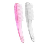 Happyyami 2pezzi Spazzola Per Unghie Manicure e Pedicure in Plastica Dura Con Manico Ergonomico Pennelli Pulizia e Esfoliante Unghie Donna Accessorio Nail Care Resistente e Facile Da Usare