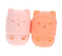 Happyyami 2pezzi Spugnette Per in Silicone Traspirante Per Spugnette Custodia Portatile Per Organizer Per Trucchi Viaggio