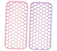 Happyyami 2Pezzi Tappetino Silicone Resistente per Piastra e Arricciacapelli Design Antiscivolo Protezione per Tavolo Silicone Premium per Casa e Salone