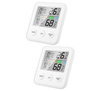 Happyyami 2pezzi Termometro Igrometro Digitale Da Tavolo Alta Precisione Per Casa e Ufficio Misuratore Di Temperatura e Umidità Con Schermo e Design Compatto Adatto Per Ambienti Interni