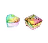 Happyyami 2pezzi Vetro per Nail Art Bicchieri in Vetro Coperchio Bicchieri per Liquidi per Manicure Fondo Spesso per Stabilità Utilizzabile per Lavare Pennarelli o Mescolare Smalti