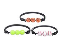 Happyyami 3 Pz Gioielli Sportivi Bracciale Croce Per Uomo Bracciali Con Perline Palline Da Tennis Braccialetto Da Tennis Braccialetto a Catena Ragazzi Braccialetti Dell'amicizia Resina