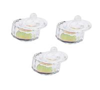 Happyyami 3pezzi Bicchiere in Vetro per Manicure Coperchio Contenitore per Liquidi per Nail Art Utilizzato per Lavare Pennarelli e Mescolare Smalti e Ciprie