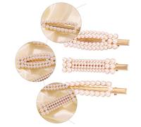 Happyyami 3pezzi Fermagli Per Capelli Perle in Lega Solida Clip Per Capelli Geometriche Eleganti Per Donna Adatti Feste Cerimonie e Uso Quotidiano
