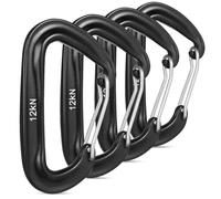Happyyami 4 moschettoni a forma di D 12 Kn, in lega di alluminio, per campeggio, arrampicata e attrezzature per esterni