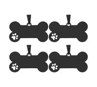 Happyyami 4 Pezzi Targhette per Cane in Acciaio Inossidabile Resistenti All'usura, Medagliette Identità Versatili per Animali Domestici, Targhe Nere