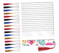 Happyyami 40 Pezzi Segnalibri Acrilici Trasparenti Rettangolari con Frange Colorate Segnalibri Vuoti Acrilico per Progetti Diy Etichette per Abbigliamento e Decorazioni