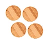 Happyyami 4pezzi Vassoio bambù per Vasi da Fiori Resistente e Leggero per Decorazione Casa e Bonsai