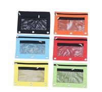 Happyyami 6 Pezzi Astuccio per Cancelleria Tela con Doppia Cerniera e Finestra Colorati per Scuola e Ufficio Compatibile con Raccoglitori