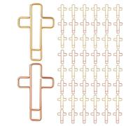 Happyyami 60 pezzi di fermagli a forma di croce per Bibbia e diario, articoli di cancelleria cristiana, clip per segnalibri in metallo, graziosi fermagli per carta per casa, ufficio e scuola
