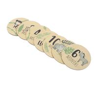 Happyyami 7 Pezzi registro carte per ad alto contrasto infantile del clip OH decorazioni pietra miliare in legno marcatore pietra miliare per il di legno