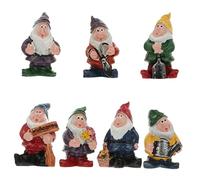 Happyyami 7pezzi Decorazioni Da Giardino Resina Con Nani Adorabili Per Ufficio e Ambienti Esterni Ornamenti Vivaci Per Giardini Parchi e Tavoli
