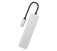 Happyyami Adattatore Hub USB Type-c Estensione Multi-funzione 6 in 1 in Lega di Alluminio e Supporto 87w Pd per Collegare Display e Tv per Laptop e Computer Type-c