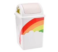 Happyyami Bidone della Spazzatura Coperchio, Plastica, Nuvola Arcobaleno | Stile Classico e Creativo, Pulizia Semplice, Ingombro Ridotto, per Carta e Tovaglioli, Cucina e Hotel
