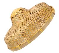 Happyyami Cappello Cappello Asiatico Da Sole Di Paglia Intrecciata Contadino A Cono Conico Di Risaia Da Sole Sulla Spiaggia