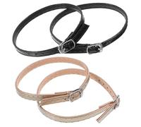 Happyyami Cinghie Elastiche per Scarpe in Pelle Artificiale e Metallo, 2 Paia per Tacchi Alti, Comode e Regolabili, per Fissare Scarpe senza Cinturino e Migliorare la Stabilità