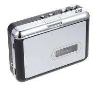 Happyyami Convertitore da cassetta e lettore musica con USB in plastica argento, dispositivo portatile alimentato da 2 batterie AA, adatto per trasferimento diretto su chiavetta USB