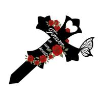 Happyyami Decorazione Per Cimitero Croce Commemorativa Da Giardino Segnaposto Per Memoria Di Cari Estinti Per Cimiteri e Giardini Di