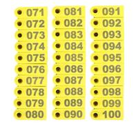 Happyyami Etichette Auricolari Giallo 100 Numerate per Bestiame in Tpu e Maggiore Circolazione Dell'aria per Identificazione Bovini e Ovini