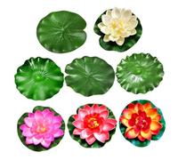 Happyyami Foglie Galleggianti Artificiali per Decorazione Piscina e Palco Simulati Realistici Verde Rosa e Bianco Accessori Decorativi per Fontana