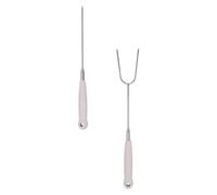 Happyyami Forchette Riutilizzabili 2 per Telescopiche Acciaio Barbecue Pezzi e Inossidabile Manico Estensibile Campeggio