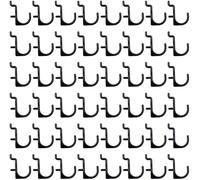 Happyyami Ganci a J per parete forata, 100 pezzi, ganci in metallo rivestiti in plastica, perfetti per parete degli attrezzi e conservazione, colore nero, 5 x 3,5 cm