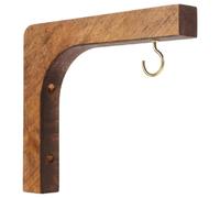 Happyyami Ganci per Piante da Parete in Legno Pino Set 2 Pezzi, Supporto per Piante Sospese da Interno e Esterno, Appendiabiti Rustico per Vasi Fiori e Decorazioni