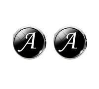 Happyyami Gemelli Camicia Uomo Iniziali Gioielli Gemelli Classico Alfabeto Lettera Nero Camicia Matrimonio Aziendale A- Z