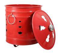 Happyyami Inceneritore Smaltato per Esterno Presa D’aria, Secchio Bruciato per Tempio e Giardino, Bidone Combustione da 6 Litri per Carta e Rifiuti Organici Stile Casuale