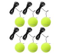 Happyyami Kit Allenamento Tennis Portatile 6 Pezzi con Palla Leggera con Corda Elastica e Base Resistente, Attrezzatura per Tennis di Rimbalzo per Principianti, Esercizi Individuali