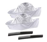 Happyyami Mantello Parrucchiere 2 Pezzi Bianco Taglio e con 2 Pettini Abbigliamento per Salone e Domestico