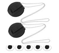 Happyyami Porta badge da 7 pezzi con clip in metallo, protezione per badge in pelle PU per ufficio, accessori per infermieri, forniture per l'applicazione della legge, nero