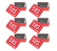 Happyyami Porta Medicine da Viaggio in Metallo Compatto con Scomparti per Pillole Organizer Piccolo e Portatile per Emergenze all Aperto Custodia Sos per Farmaci e Vitamine