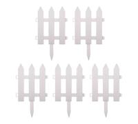 Happyyami Recinzione da Giardino con Collegamento Facile Bianca in Plastica Design a Picchetto 5 Set per Bordure Aiuole e Decorazione Esterna