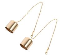 Happyyami Set 2 Pezzi Spegnicandele in Ottone, Tappo Copri Stoppino in Metallo, Accessori per Candele Sicuri e Resistenti, Design a Catena Lunga, Adatto per Uso Domestico e Regalo