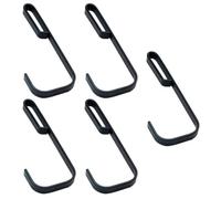 Happyyami Set 5 Ganci Multipli in Metallo Nero per Supporto, Appendiabiti Robusti per Uso Outdoor e Attrezzature da Esterno