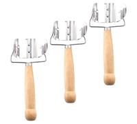Happyyami Stampo per Ravioli Utensile per Pasta Resistente e Confortevole in Inox e Manico in Quercia 3 per Domestico e Risparmio di Fatica